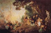 Jean-Antoine Watteau Pilgrimage to Cythera oil painting picture wholesale